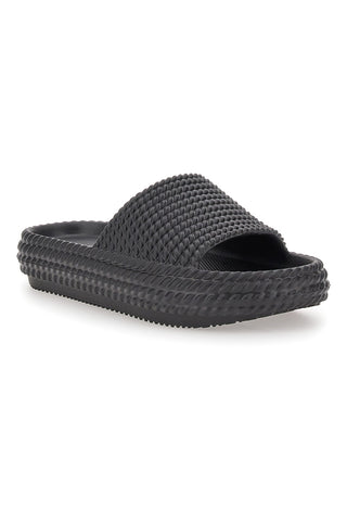 Schwarze Hausschuhe mit dicker Sohle Coveri World 2335