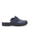 Blaue Hausschuhe, hergestellt in Italien, mit Innensohle aus echtem Leder, Mrs Chef 8005