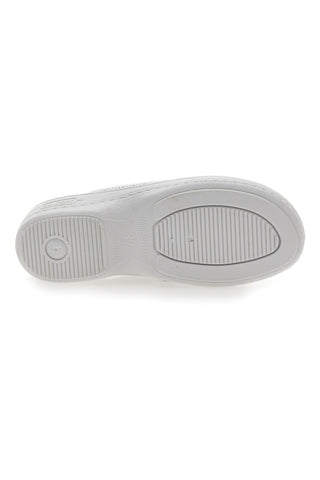 Weiße Arbeitspantoffeln aus echtem Leder, hergestellt in Italien, Mrs. Chef 553