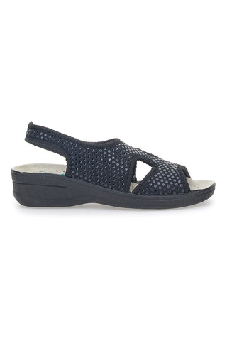 Sandali Neri Made In Italy Con Plantare In Pelle Bio Up 1321
