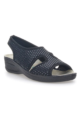 Schwarze Sandalen, hergestellt in Italien, mit Bio Up 1321-Lederfußbett