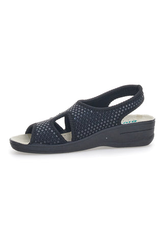 Sandali Neri Made In Italy Con Plantare In Pelle Bio Up 1321