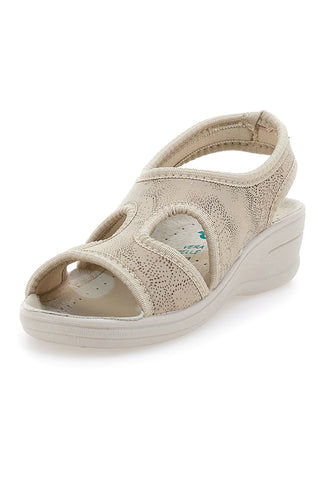 Beige Sandalen mit Keilabsatz Bio Up 1321