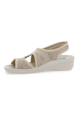 Sandali Beige Con Zeppa Bio Up 1321