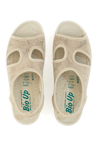 Beige Sandalen mit Keilabsatz Bio Up 1321