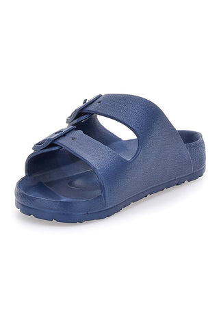 Blaue Hausschuhe mit Doppelschnalle 2T2L 726
