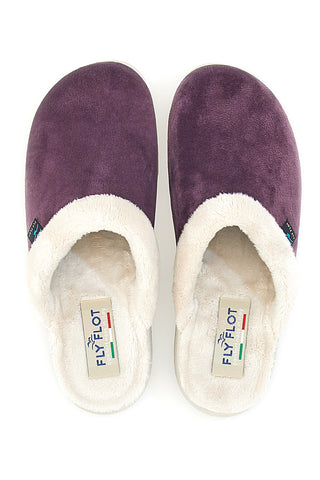 Lila Hausschuhe mit anatomischem Fußbett, hergestellt in Italien, Fly Flot 5120