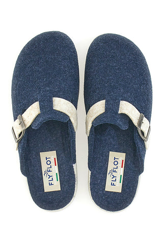 Blaue Stoffpantoffeln Made in Italy Fly Flot 5168