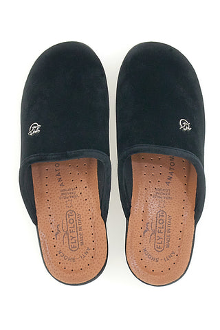 Pantofole Nere Con Plantare Anatomico Made In Italy Fly Flot 767
