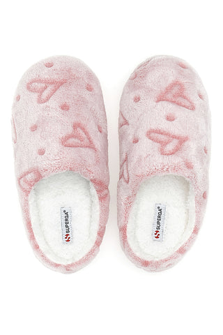 Rosa Hausschuhe mit Herzen SUPERGA 22389