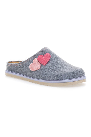 Graue Hausschuhe mit farbigen Herzen INBLU 37 CS