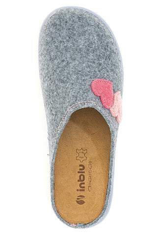 Graue Hausschuhe mit farbigen Herzen INBLU 37 CS