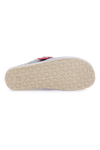 Graue Hausschuhe mit Schnalle und herausnehmbarer Innensohle INBLU 38 cs