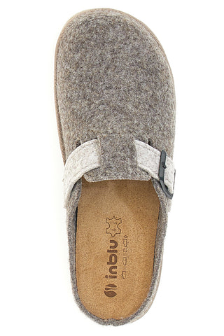 Tortora-Hausschuhe mit Schnalle und herausnehmbarer Innensohle INBLU 38 cs