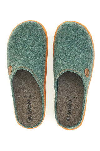 Pantofole verdi con bordo arancione INBLU 39 CS