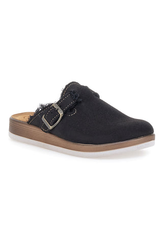Pantofole nere con pelo interno e suola bianca INBLU 20 ct