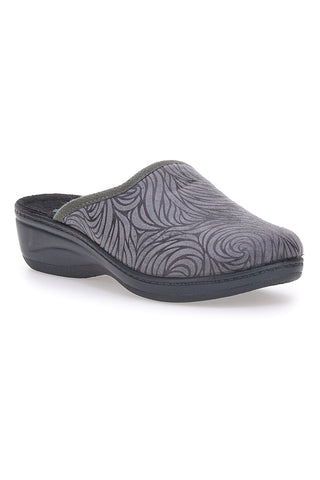 Graue Hausschuhe mit kreisförmigem Muster INBLU 76 LY