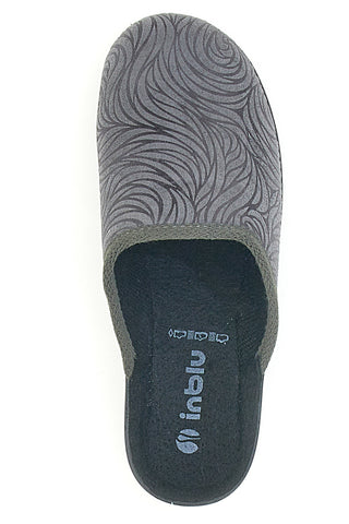 Graue Hausschuhe mit kreisförmigem Muster INBLU 76 LY