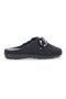 Schwarze Filzpantoffeln mit Gunmetal-Kette Danke 3004d