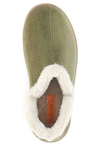 Grüne Hausschuhe mit herausnehmbarem Fußbett DOREA GG463
