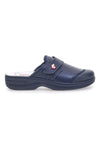 Blaue Arbeitspantoffeln aus echtem Leder, hergestellt in Italien, Mrs. Chef 1568