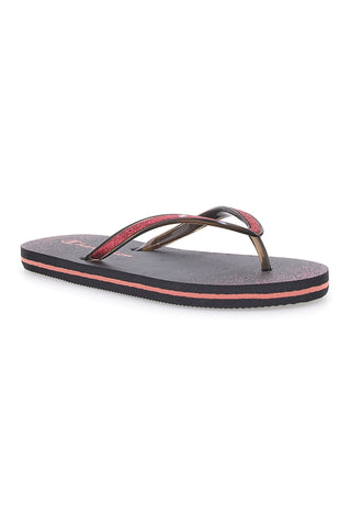 Ciabatte Infradito nere con glitter e logo Champion 11825