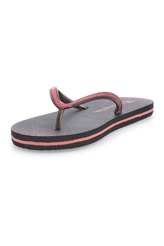 Ciabatte Infradito nere con glitter e logo Champion 11825