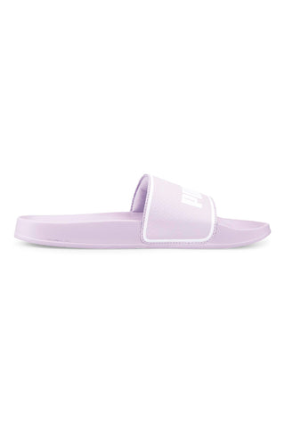 Ciabatte lilla con fascia e logo bianco PUMA Leadcat 2