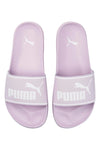 Lila Slipper mit Band und weißem PUMA Leadcat 2 Logo