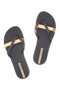 Schwarz-goldene Flip-Flops mit Doppelband Ipanema IP81805
