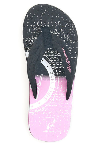 Australian AU24W408 Flip-Flops mit Grafikdruck in Schwarz und Fuchsia für Damen