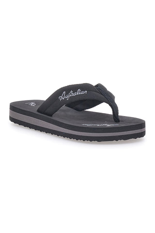 Schwarze Pantoffeln mit Stoffriemen Australian AU24W409