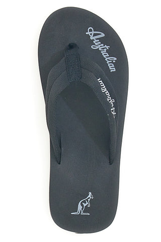 Schwarze Pantoffeln mit Stoffriemen Australian AU24W409