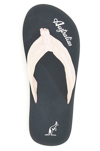 Schwarze Hausschuhe mit rosa Band Australian AU24W409