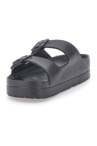 Ciabatte nere in gomma con doppia fibbia EVERLAST EV125