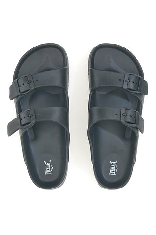 Ciabatte nere in gomma con doppia fibbia EVERLAST EV125