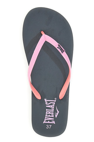 Infradito nere con fascette rosa e logo EVERLAST EV061