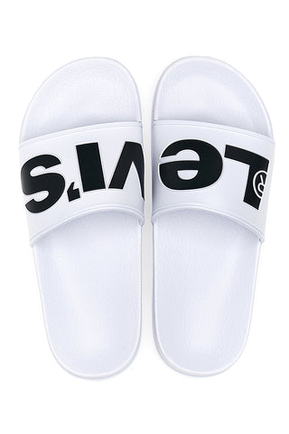 Ciabatte Bianche Con Logo a Contrasto Nero LEVI'S JUNE L