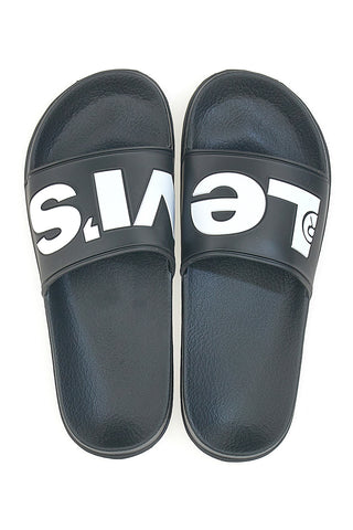 Ciabatte Nere Con Logo a Contrasto Bianco LEVI'S JUNE L