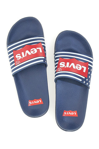 Ciabatte Navy con Logo Rosso in Silicone LEVI'S POOL