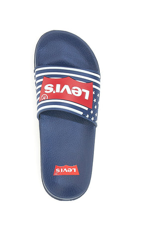 Ciabatte Navy con Logo Rosso in Silicone LEVI'S POOL