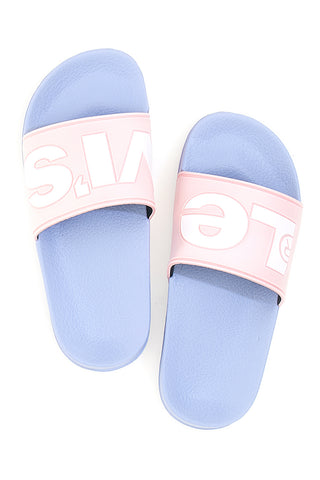 Ciabatte Rosa con Fascia Azzurra e Logo Bianco LEVI'SJUNE L