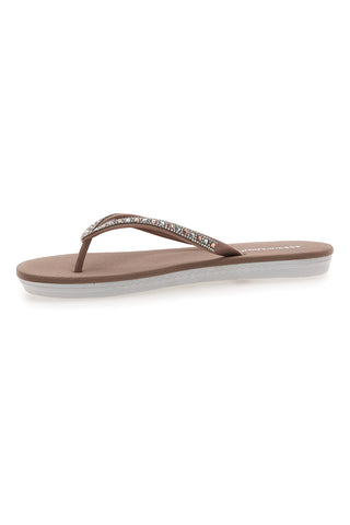 Superga – S24S728 – Flip-Flops mit Schmuckstein-Riemen in Puderrosa