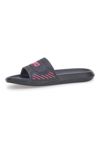 Schwarze Hausschuhe mit fuchsiafarbenem Logo und ergonomischer Sohle ARENA URBAN EASY