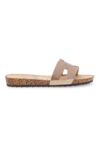 Champagner-Slipper mit Glitzerband FUN BEACH 13523