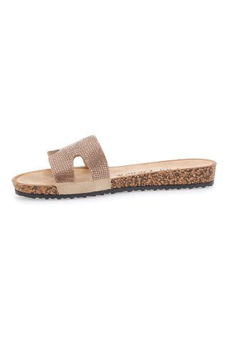 Champagner-Slipper mit Glitzerband FUN BEACH 13523
