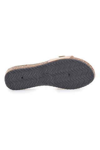 Beige Hausschuhe mit dekorativer Schnalle FUN BEACH 181003