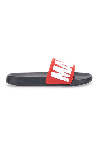 Ciabatte nere con fascia rossa logo Marvel Avengers R1010238S