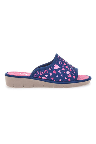 Blaue und rosa Hausschuhe, hergestellt in Italien, bequeme Linie 6974