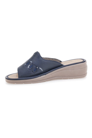 Blaue Keilpantoffeln Made in Italy LINEA COMODA 7226